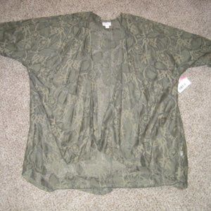 Lularoe Green Lace Lindsay Cardigan